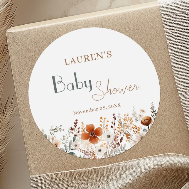 Botanical Baby Shower Envelope Seals (Creator Uploaded)