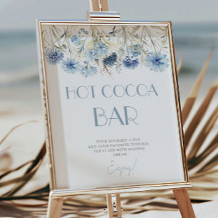 Botanical Baby Shower Hot Cocoa Station Poster