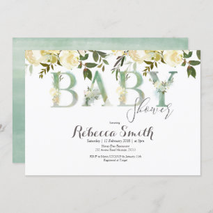 Botanical Baby Shower Invitation whimsical