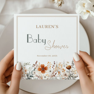 Botanical Baby Shower Table Setting Napkin