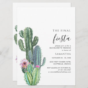 Botanical Bachelorette Weekend Party and Itinerary Invitation