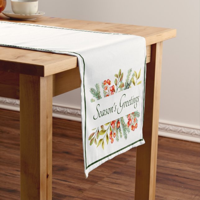 Botanical banner custom holiday  short table runne runner (In Situ)