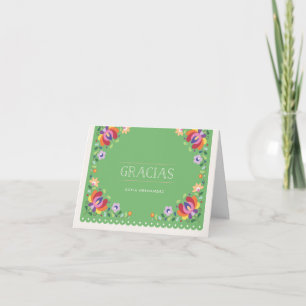 Botanical Banner Gracias Note Card - Verde