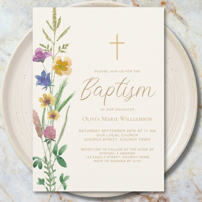 Botanical Baptism  Invitation (Creator Uploaded)