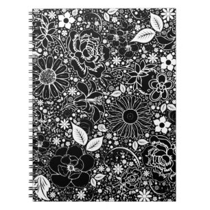 Botanical Beauties Black n White SPIRAL NOTEBOOK