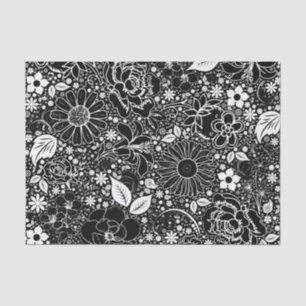 Botanical Beauties-Black-White-TISSUE WRAP PAPER