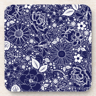 Botanical Beauties Blue Coaster