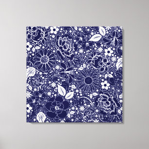 Botanical Beauties BLUE Wrapped Canvas