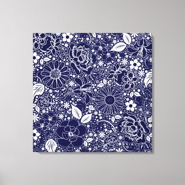 Botanical Beauties BLUE Wrapped Canvas (Front)