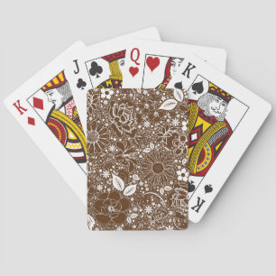 Botanical Beauties Brown Bicycle Playing Cards