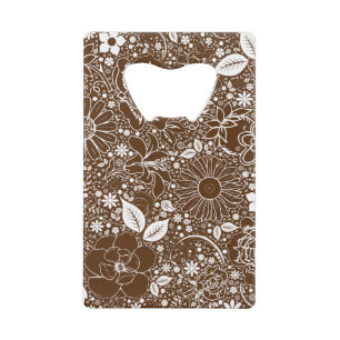 Botanical Beauties Brown-Credit Card Bottle Opener