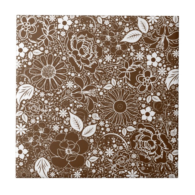 Botanical Beauties Brown Tile (Front)