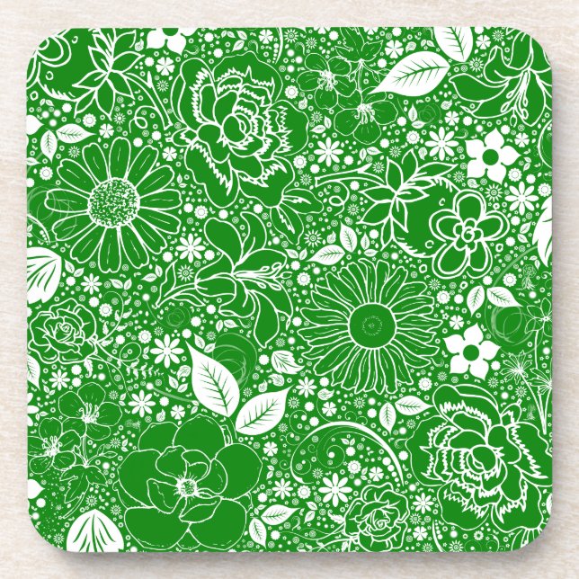 Botanical Beauties Green Coaster (Front)