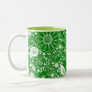 Botanical Beauties Green Coffee Mug