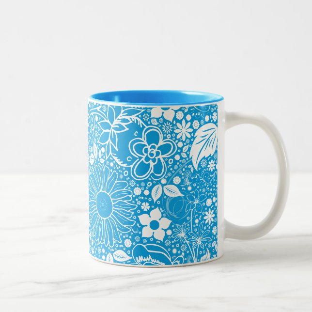 Botanical Beauties Light Blue Coffee Mug (Right)