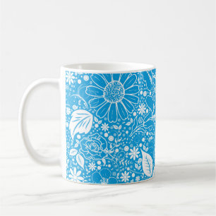 Botanical Beauties Light Blue Coffee Mug
