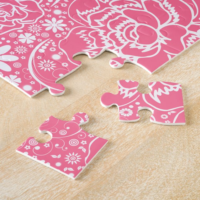 Botanical Beauties Light Pink JIGSAW PUZZLE (Side)