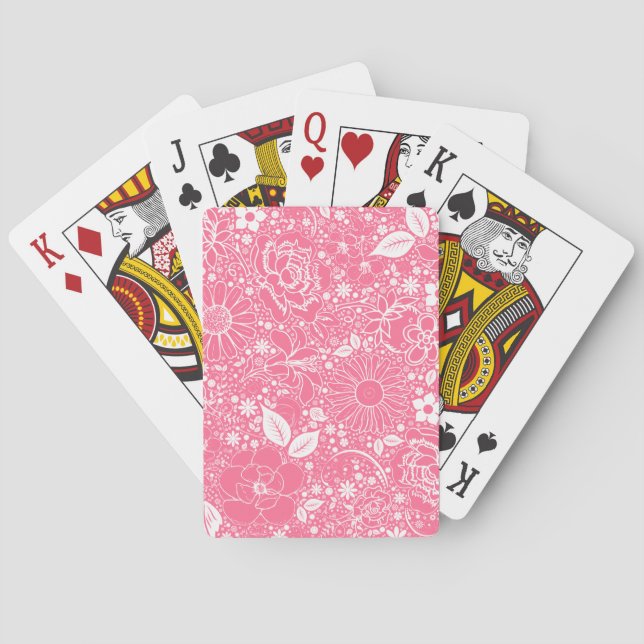 Botanical Beauties Light Pink Playing Cards (Back)