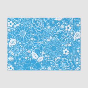 Botanical Beauties-Lt Blue-White-TISSUE WRAP PAPER