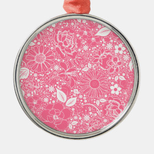 Botanical Beauties Lt Pink Premium Round Ornament