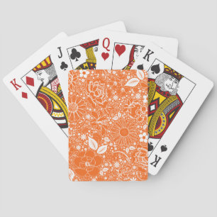 Botanical Beauties Orange Bicycle Playing Cards