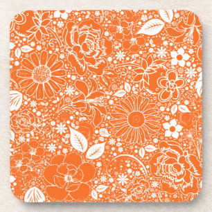 Botanical Beauties Orange COASTERS
