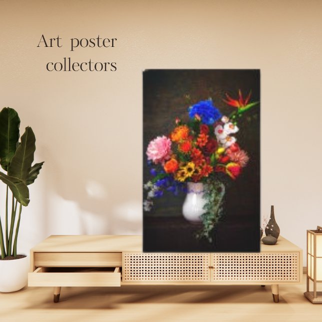 Botanical Beautiful Flowers In A Vase Antique Art  Canvas Print (Creator Uploaded)