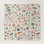 Botanical Beauty and Floral Nature Pattern Jigsaw Puzzle<br><div class="desc">A fun pattern of pretty florals and beauty products.</div>