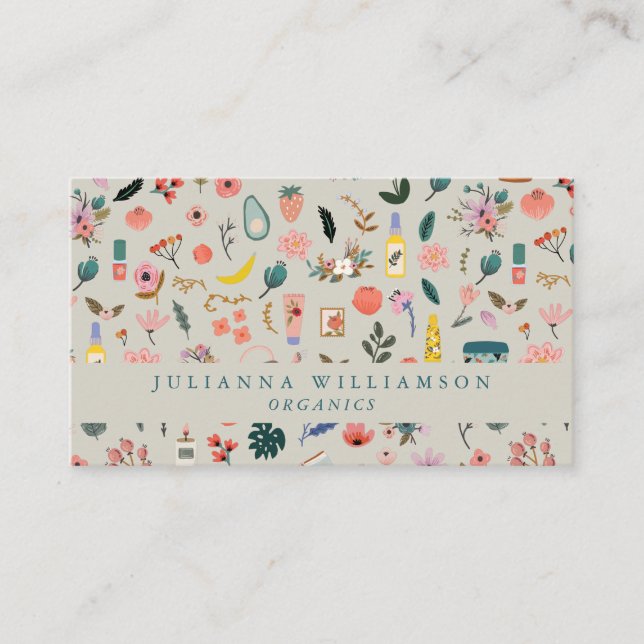 Botanical Beauty Floral Nature Branding Modern Business Card (Front)
