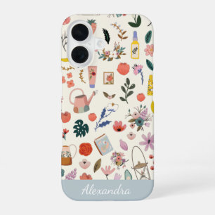 Botanical Beauty Nature Pattern Personalised iPhone 16 Case
