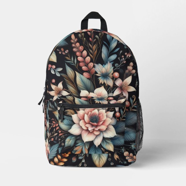 Botanical Beauty  Printed Backpack (Front)