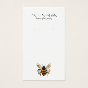 Botanical  Bee Earring Jewelry Display Card