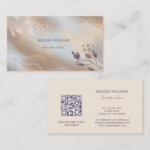 Botanical Beige Abstract Business Card