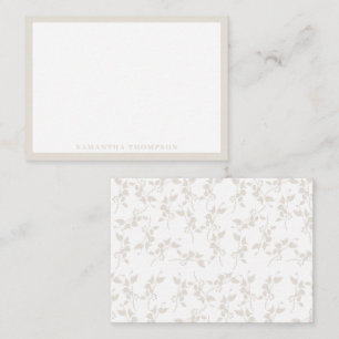 Botanical Beige Decorative Leaf Pattern Card