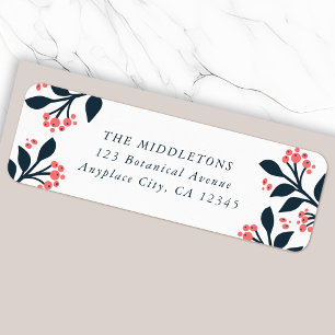 Botanical Berry Address Label Return Mail Labels