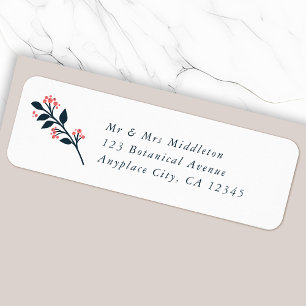 Botanical Berry Address Label Return Mail Labels