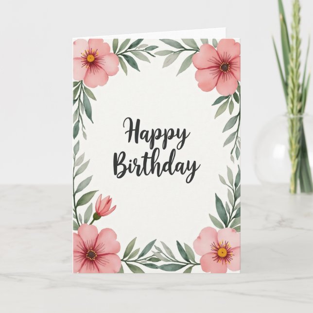 Botanical Birthday Joy Card (Front)
