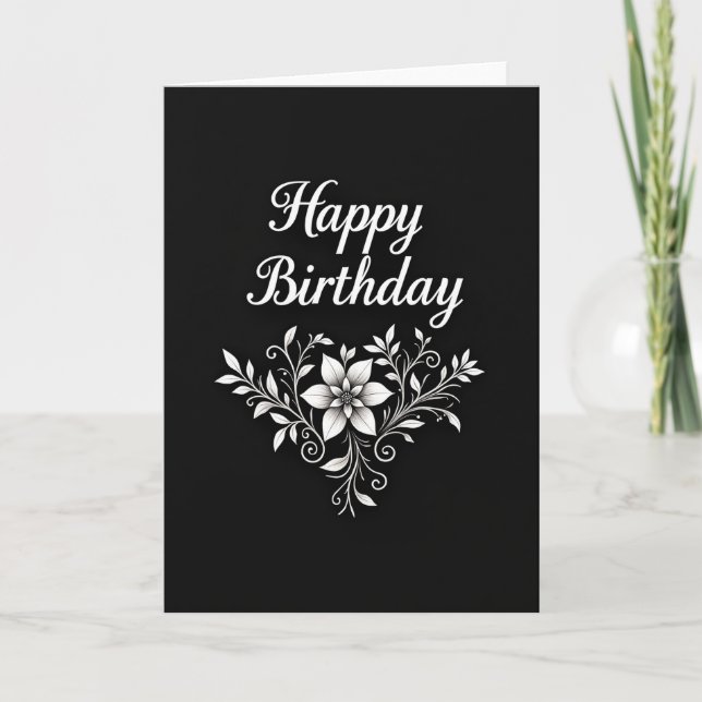 Botanical Birthday Motif Card (Front)