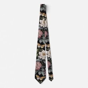 Botanical Black Floral Tie