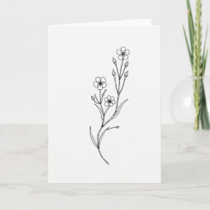 Botanical Black White Card