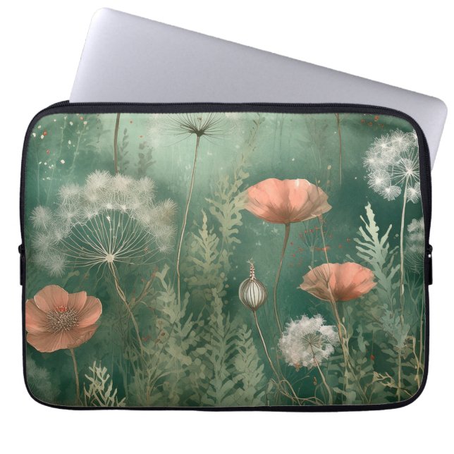 Botanical Bliss: AI-Generated Flower Laptop Sleeve (Front)
