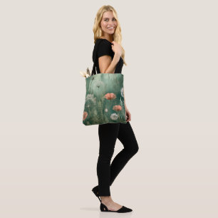 Botanical Bliss: AI-Generated Flower Tote Bag