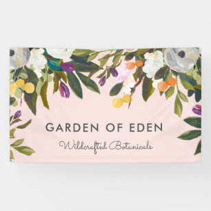 Botanical Bliss Elegant Floral Banner Blush