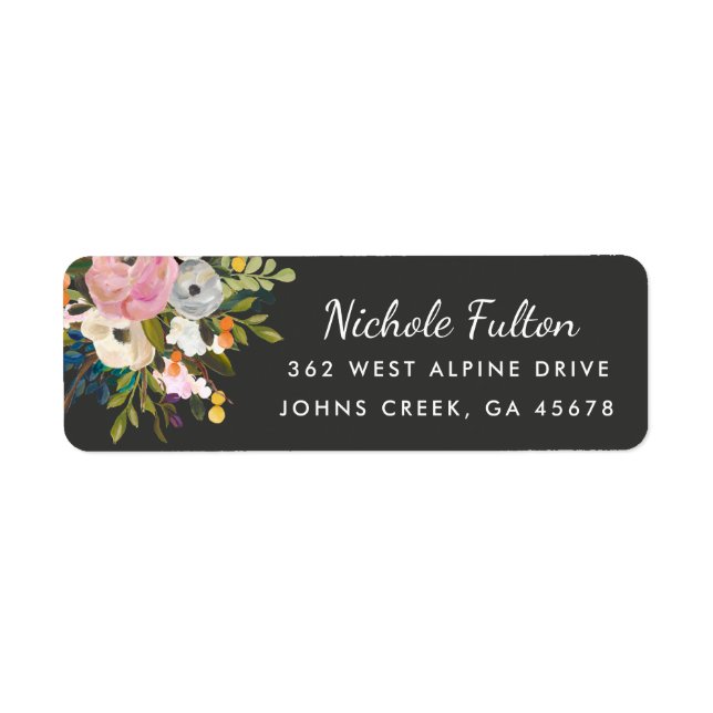 Botanical Bliss Floral | Black Return Address (Front)
