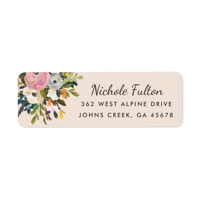 Botanical Bliss Floral | Cream Return Address (Front)
