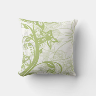 Botanical Bliss Green Flora Decorative Cotton Cushion