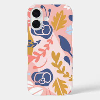 Botanical Bliss Modern Abstract Foliage iPhone 16 Case