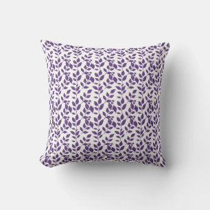 Botanical Bliss Purple Leaf Cushion