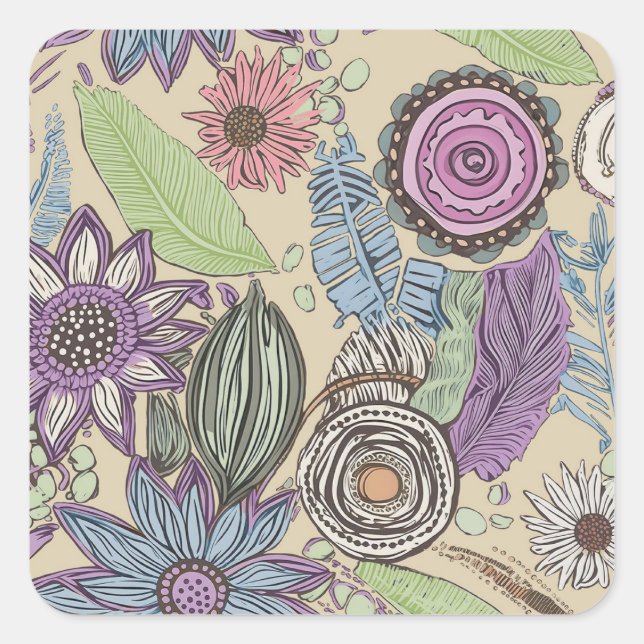 Botanical Bliss Square Sticker (Front)