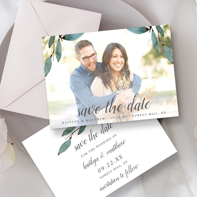 Botanical Bliss Wedding Photo Save The Date (Creator Uploaded)